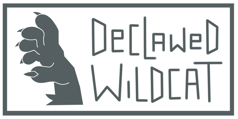 A stylized paw logo with large claws next to the text "Declawed Wildcat"